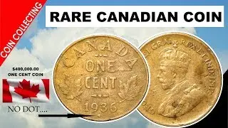 1936 Canada 1 Cent Coin Rare Canadian Coin -  Not the Dot but still -