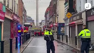 Emergency services at scene of bus crash on Dublin's North Earl Street