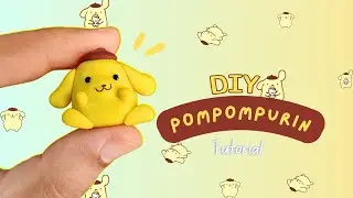 DIY pompompurin with clay | how to make pompompurin with clay | weirdcraft #sanrio #pompompurin