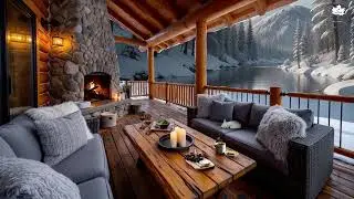 French Caf&eacute; Jazz by the Fireplace | Cozy Fireplace & Soft winter night | Relax, Study, Read