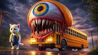 Terrifying Monster School Bus 😱 | Innocent Cat vs Evil Eye Bus