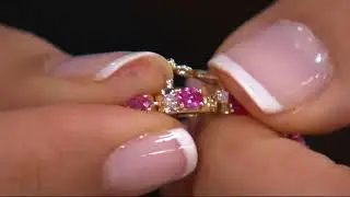 Hot Pink Spinel & Diamond Tennis Bracelet 14K Gold on QVC