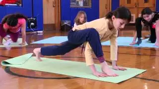 Hurdler pose taught by a 5th grader!
