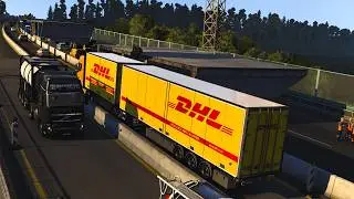 Driving Through 3 Construction Zones in ETS2