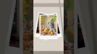 Divine Melody: A Playful Rendition of Lord Krishna with Calves