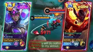 KARINA VS TOP 1 GLOBAL YOUTUBER ALDOUS | WHO WILL WIN? - MLBB