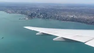 View of Downtown Chicago from the Air, Landing at Chicago O'Hare International Airport