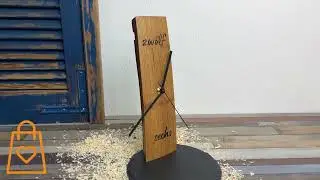 su010125-003 Standuhr aus Weinfassdaube auf Schieferplatte in Kreisform | Lasergravur