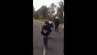 Ranger Chantel chanting to Madam Pele