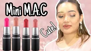 MAC mini lipstick swatches| nudes & pink