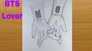 BTS army hand drawing || &nbsp; BTS pencil sketch idea || Kpop drawing easy