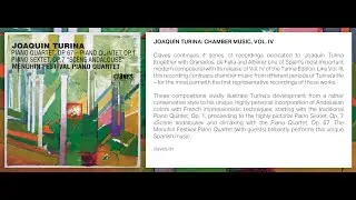 Joaqu&iacute;n Turina: Piano Quintet, Op. 1 / Menuhin Festival Piano Quartet