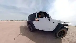 Jeep Wrangler sandy beach drive in Mexico ( Sonora desert )
