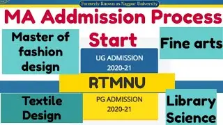 RTMNU PG/MA/Master of Art's All Application Start||2020 #rtmnu #nagpuruniversity
