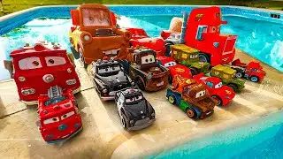 Looking for Disney Pixar Cars On the Rocky Road : Lightning McQueen, Mater, Dinoco McQueen, Mack