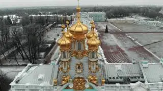 Catherine Palace Aerial Winter 2020 in Tsarskoye Selo // Екатерининский дворец Аэросъемка Зима 2020