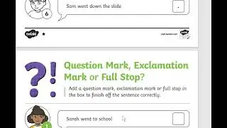 Full stop ,Question mark and Exclamation mark .Grammar for KEY Stage1With GJ&SARAH