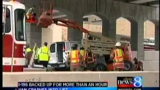 Van hits lift under Coit on I-196