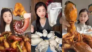 Yummy seafood Squid 🐙 food Oyster 🦪🦪 🐌🦀🦞🍜🍣 #seafood #mukbang  #yummy   