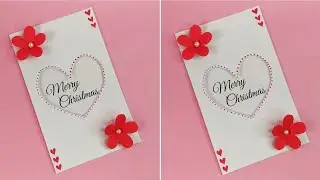 Простая рождественская открытка 🎄🎅 / Рождественская открытка 2024 / Идеи открыток своими руками ✨