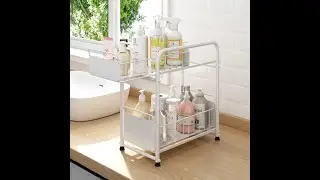 2 Tier kitchen & bathroom Multi-function Metal Drawer ,Expandable Organizer Rack