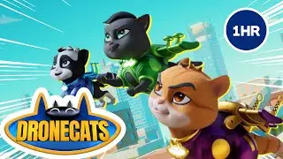 🕰️ DRONECATS: 1 HOUR LONG! 😸 | Superhero Cartoon | 20