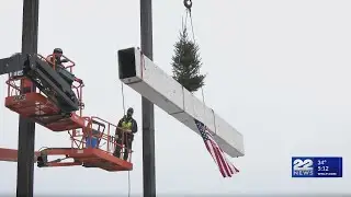 Agawam marks major milestone with topping-off ceremony for new high school