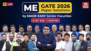 GATE 2026 Mechanical Paper Solutions | Complete Analysis by MADE EASY Senior Faculties | LIVE