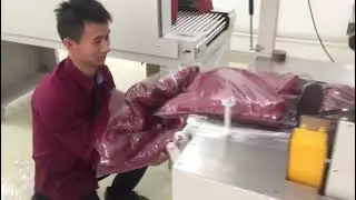 duvet bath towel hotel bed linen heat shrink wrapper packing machine