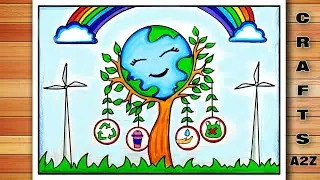 World Nature Conservation Day Drawing | Environment Day Poster | Save Earth Save Environment Poster