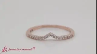 Diamond Curve Custom Wedding Band In 14K Rose Gold-FD1034B