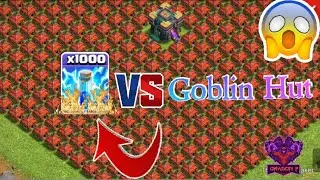 🔥1000 Lightning Spell vs Goblin Hut 🔥 || Clash of clans   Fun || Dragon 7