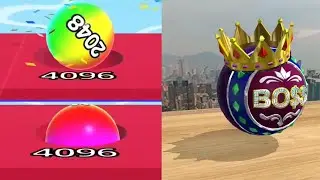 Ball Run 2048 gameplay (Rainbow 2048 no.Ball in Red 4096 tile - Rare Moment) vs Going Balls 👌 👍 😎