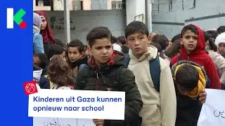 Jongens en meisjes in Gaza opnieuw naar school