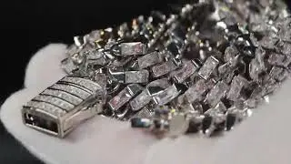 Baguette Diamond Tennis Chain | Baguette Diamond Necklace | Iced Out Chain | Hip Hop Chain