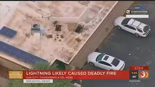 VIDEO: Woman dead after Sun City house fire that lighting strike may have caused