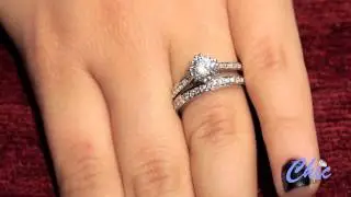 Lovely engagement ring set in Platinum, high quality cz- item #Pma8179