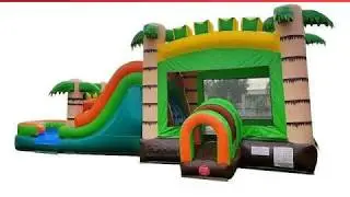 Mega Tropical Commercial Inflatable Water Slide Bounce House Combo