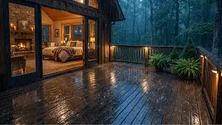 Rainy Night at a Cozy Forest Cabin 🌲 Gentle Rain Sounds for Deep Sleep,Relax & Relief (No Music)