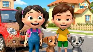 Super Car Wash Adventure! 🧼 Fun with Nila, Nihad & a Firefighter Pup! #Learn-Pop #kids
