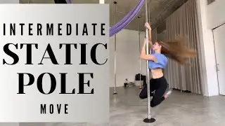 INTERMEDIATE STATIC SPIN POLE DANCE MOVE || Static Pole Dance Trick Tutorial