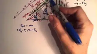 Frictionless Inclined Plane with Pulley & 3 Masses