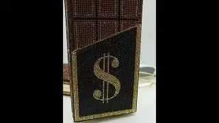 Chocolate Dollar Crystal Clutch Bag Rhinestone Purse - CrystalClutch.com