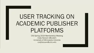 User Tracking on Academic Publisher Platforms