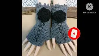 knitted fingerless gloves 🧶🧤/most stylish ladies gloves