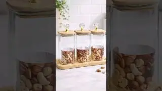 Elevate your kitchen aesthetics with this 3piece premium glass jarset#viral #trending #luxury #viral