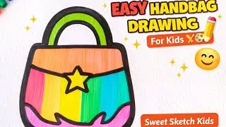 How to Draw a Cute Handbag 👜 | Easy Step-by-Step Drawing for Kids | #drawings 