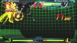 UMVC3: MC Honzo Gonzo vs HB SnowCone - Winners Finals - Button Smashing Night 1