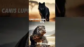 Epic Battle Canis lupus ligoni vs Komodo Dragon #shorts #animals #animalbattle
