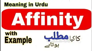 Affinity meaning in Urdu/Hindi | Affinity ka matlab Kya hota hai |What is the meaning of Affinity